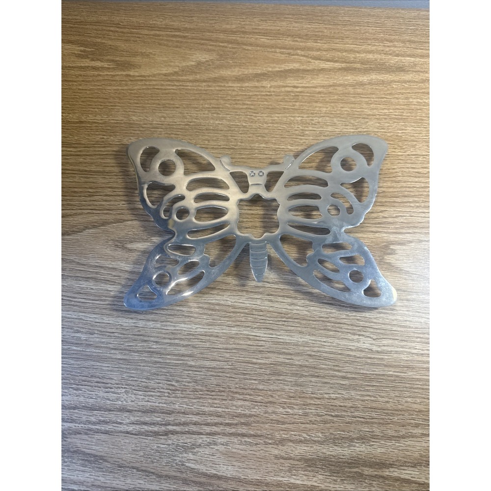 Butterfly Trivet Wall Decor Silver-Plated Whimsical Hot Plate (5)